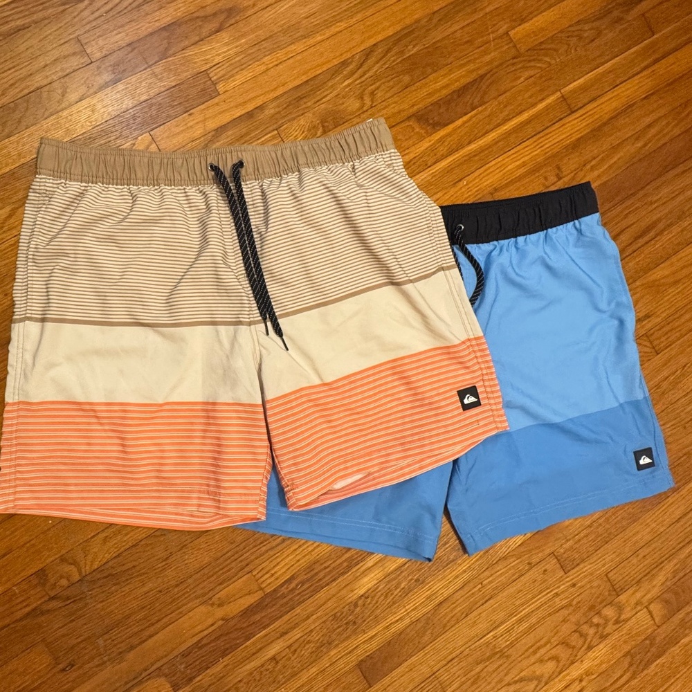 2 pairs Men’s Quicksilver board shorts -size XL NWT